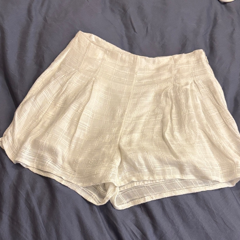 L*Space Off White High Waist lined Shorts